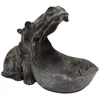 Estatuetas decorativas escultura de resina hipopótamos para decoração de mesa de mesa estátua de hipopótamo com função de armazenamento