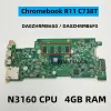 Carte mère pour Acer Chromebook R11 C738T CB5132T ordinateur portable Da0zhrMB6G0, DA0ZHRMB6F0 avec CPU N3060 / N3160 4gram, SSD 16G / 32G NB