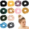 2023 Nouvelle arrivée Zip Scrunchies Femmes Velvet Hiver Hair Tie Pocket Hair Styling Chouchou Vintage Srunchies Ornements