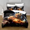 Copertura del piumone stampata Fantasy Fox Cartice Copertura trapunta in poliestere King size con federa per decorazioni per la camera da letto per adulti per bambini