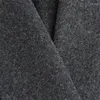 Costumes féminins Keyankettian 2024 Lancement de costume de laine cuit gris foncé printemps double poitrine surdimensionnée en laine de laine