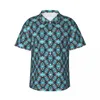 Chemises décontractées pour hommes GROOVY HIPPY PRINT PLAGE Shirt Men Blue et Purple Liquid Hawaii Short-Sheeve Custom DIY Vintage surdimension