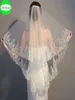 Bridal Veils Short Wedding Bride Veil Accessories 2021 Två lager Voile Mariage Welon Slubny Sequin Lace Edge Velo de Novia Sposa W1836345