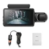 Çift lens araba video kaydedici g-sensör otomatik video kamera otomobil veri kaydedici wifi park monitörü 110 derece geniş açı