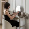 Nordic 360° Rotating Makeup Stools Dressing Chairs Light Luxury Bedroom Cashmere Lamb Backrest Dressing Table Stool Furniture