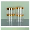 Storage Bottles 18PCS 89R Refill Bottle Cream Jar Clear Glossy Gold Lid Skincare Pot Plastic Cosmetic Container 200ml 250ml 300ml 400ml