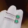 Kolczyki Dangle Kjjeaxcmy Fine Jewelry 925 Srebrne Srebrne Inkrustowane Naturalne Emerald Classic Dams Wspieranie