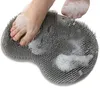 Badmattor Back Foot Wash Brush med Sucker Massage Mat Scrubber Exfoliating Pad