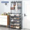 Space-saving Hall Tree with Coat Hooks & Shoe Shelf - Multifunctional and Durable Organizer for Living Room