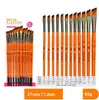 12pcs Professional Watercolor Paint Brushes Set Round Pointed Tip Nylon Hair Artist Acrylic Brush For Acrylic Watercolor Gouache Pen