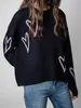 Zessam Love Графический вязаный кашемирский женский свитер