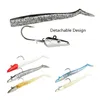 Flysand Bait de isca macia isca de silicone 11cm19g/16cm34g Cabeça de peixe Jig Sinque