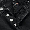 Jeans pour hommes hommes peinture noire éclaboussure crayon streetwear élastique élastique petit pieds de petit pieds de jean pour mâle