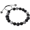 Bracelet d'obsidien pour hommes en pierre volcanique Niche Niche haut de gamme Sentiment de perles de perles exquises