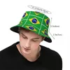 Berets Brazilië nationale vlag emmer hoeden Panama hoed kinderen Bob Outdoor Fashion Fisherman voor zomerse visserij unisex caps