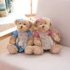 2 pcs / paire 26cm charmant couple en peluche ours avec tissu peluche toys poupées jouet en peluche enfants bébé enfants fille d'anniversaire cadeau de Noël