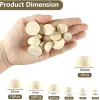 5-100Pcs Natural Half Wooden Beads 10/12/15/20/25/30mm Half Unfinished Wood Balls Split Wood Beads for DIY Craft Toy Home Decor