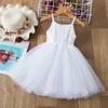 Flickans klänningar Little Girls Summer Dress For Kid Sleeveless Sling Tutu Princess Party Gown Birthday Wedding Children Clothing Girl Casual Dress