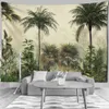 Tropical Rainforest Tapestry Mur suspendu chambre familiale décoration polyester tissu bohème plante Art Printing Forest 240411