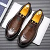 Chaussures décontractées marron en cuir de haute qualité oxford hommes affaires soft seme