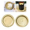 Candle Holders Gold Color Pillar Holder Stand Cup Coasters Widely Use For Weddings Bathroom Decor Durable Dia 4inch Stylish Tray