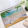 Badmatten Palmbomen Strand Deur Mat Hawaiiaans eiland Shell Conch Ocean Nature Scenery Tapijten Huisingang slaapkamer keuken badkamer decor