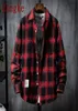 Zongke Casual Shirts For Men Clothing Fashion Long Sleeve Plaid Harajuku Checkered M3XL 2203212485385