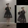 Sıradan elbiseler Japon gotik lolita jsk siyah elbise kadınlar harajuku sokak moda kolsuz yumuşak kız kardeşi sevimli kızlar beyaz punk