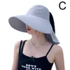 Chaps à bord large grandes femmes du chapeau d'été plage du soleil Panama Protection solaire Caps pliables Baquet de cou UV X7R6