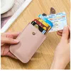 Engraving Wallet Laminated Pull Credit Card Holder Woman Rfid Genuine Leather Wallet Portable Compact Card Case Ultra Thin Purse
