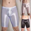 Men's Shorts Men Shiny Underwear Glossy Thin See Through Sheer Swim Boxer Trunks Bottoms Short Pants Leggings Elastic Erotic Lingeries