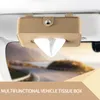 Seametal Car Tissue Bag Sun Visor Storage Box Universal Seat Back Paper Handel Organiser Artifical Leather Tissue Boxes Accessory