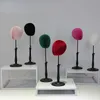 Fabric Cover Female Mannequin Dummy Head with Wood Stand for Hat Wig Display Manikin Head Model