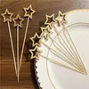 FORCHI 50 pezzi da stella usa e getta a forma di bambù spiedini a buffet forchetta di frutta torta dessert insalata cocktail stick per matrimoni