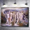 The Pleiades siedem sióstr i Messier Symbolist Dance Painting autorstwa Elihu Vedder Canvas Poster Wall Pictures Decor Home