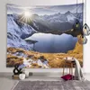 Foggy Tapestries Fantasy Natural Forest Scenery Aesthetic Tapestry Landscape Lake Art Wall Tapestry Dormitory Bedroom Room Home Decoration R0411