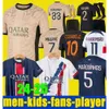 Maglie calcistica di Dembele Barcola Maglie MAILLOT KIT MBAPPE 2024 2025 HAKIMI ZAIRE-EMERY KOLO MUANI RAMOS QUATTRO UOMINO BAMBINI BAMBINI SETTAMI