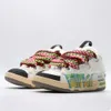Tkane koronkowe buty z siatką Niezwykłe wytłoczone skórzane trampki Męskie damski w Nappa cielęta gumowa platforma podeszwa