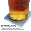 TABLEAU MATS Un nuage sur les sous-verres en céramique de forêt (carré) régler les tasses à thé blanches pour boire un verre