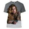 Skönhet kroppskonst sexig 3d harajuku tryck herr t-shirt gata populärt hip hop runda hals kort ärm t-shirt överdimensionerad topp