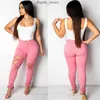 Womens Jeans 2021 Green And Pink Woman Ripped Fashion High Waist Skinny Street Hipster Denim Pencil Pants S-3XL Drop