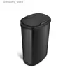 Avfallsfack nio stjärnor 13.2 Allon Trash Can Motion Sensor Kitchen Trash Can Black rostfritt stål L49