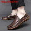 Casual Shoes HUAJUANER Shoe Outdoor Classic Walking Loafers Wedding Driving Club Moccasins Men Formal Leather Slip On Mens