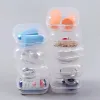 Mini plastic opslagcontainers doos draagbare pil medicijnhouder opslag organizer sieraden verpakking voor oorbellenringen