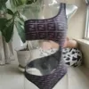 Kvinnors bikini designer badkläder klassisk f brev tryck en bit baddräkt sexig slips baddräkt storlek s-3xl