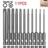 Bit de tournevis TORX 11PCS Set Hex Security Head magnétique 75 mm Extra Long Electric Virtier Tools-T40