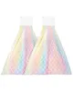 Mermaid Scales Rainbow Colors Bathroom Hand Towel Kitchen Tools Absorbent Hand Towels Custom Hanging Wipe Towel Soft Hand Cloth