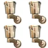 HOT 4PCS 1'' Brass/Brass+Rubber Castors Wheels Table Chair Sofa Couch Feet Furniture Rollers 360° Swivel Casters Runners