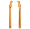 Matte yellow Maple ST Guitar Necks 22 Frets Fingerboard with Bone Nut steel pipe6548758