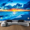 Tapisse de mer Summer Landscape plage Sunset vague Tapestry mur suspendu grand tapisserie esthétique dortoir intérieur chambre décor de chambre à coucher r0411